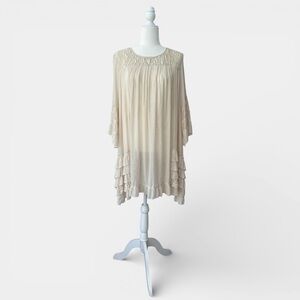 PAISLEY VINE EUC Bohemian Ivory Lace Flowy Romantic Dress